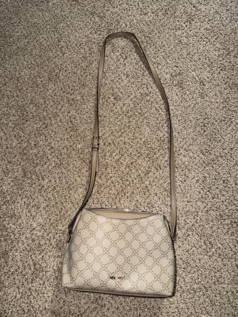 Nine West Ivory Crossbody Bag with Tan Accents